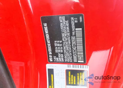 2013 Mini Cooper S z USA, uszkodzony, nr VIN WMWSV3C54DT390590